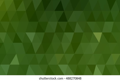 Dark green triangle mosaic background. Shining illustration, which consist of triangles. Triangular pattern for your business design.