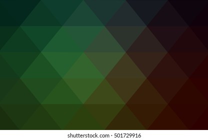 Dark green triangle mosaic background. Creative geometric illustration in Origami style with gradient. The template can be used as a background for cell phones.