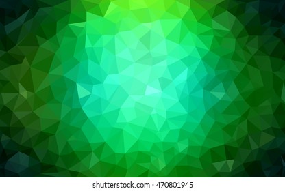Dark green triangle mosaic pattern. A vague abstract illustration with gradient. The polygonal design can be used for your web site.
