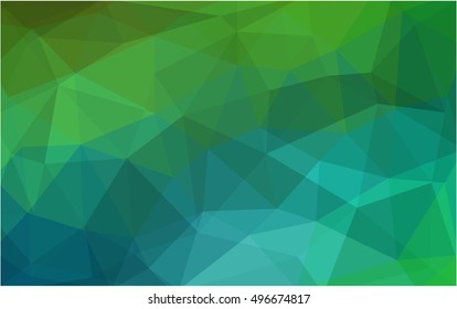 Dark green triangle mosaic pattern. Colorful illustration in abstract style with gradient. Triangular pattern for your business design.