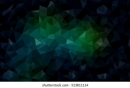 Dark green triangle mosaic template. Glitter abstract illustration with an elegant design. Triangular pattern for your business design.