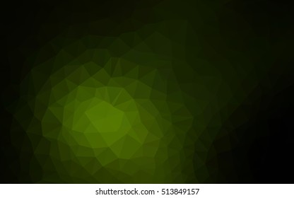Dark green triangle mosaic template. Geometric illustration in Origami style with gradient.  A completely new design for your business.