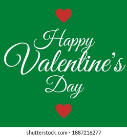 Dark Green Valentines day background with heart pattern and typography of happy valentines day text . Vector illustration. Wallpaper, flyers, invitation, posters, brochure, banners.