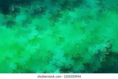 Dark Green vector abstract backdrop with trees, branches. Colorful illustration in doodle style with flowers. Pattern for heads of websites, designs.