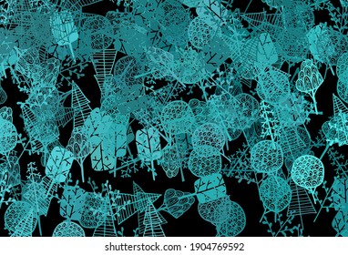 Dark Green vector abstract background with trees, branches. Simple decorative design in natural style with trees. New template for your brand book.