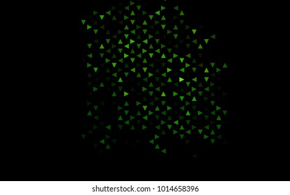 Dark Green vector abstract colorful background, which consist of triangles. Pattern with colored triangles on white background.