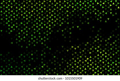 Dark Green vector abstract colorful background, which consist of triangles. Pattern with colored triangles on white background.
