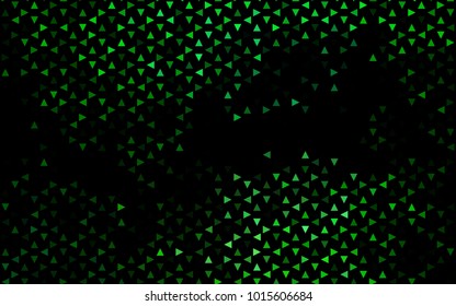 Dark Green vector abstract colorful background, which consist of triangles. Pattern with colored triangles on white background.