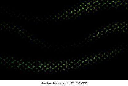 Dark Green vector abstract colorful background, which consist of triangles. Pattern with colored triangles on white background.