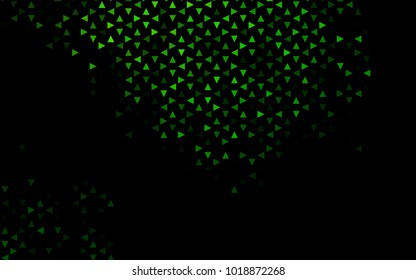 Dark Green vector abstract colorful background, which consist of triangles. Pattern with colored triangles on white background.