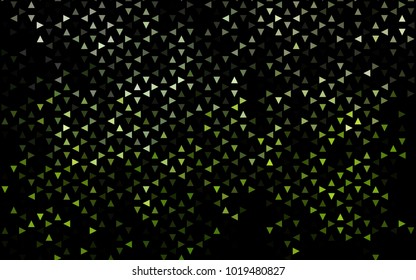 Dark Green vector abstract colorful background, which consist of triangles. Pattern with colored triangles on white background.
