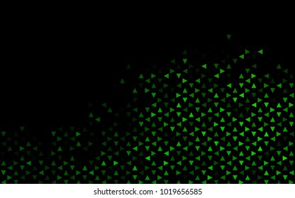 Dark Green vector abstract colorful background, which consist of triangles. Pattern with colored triangles on white background.