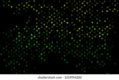 Dark Green vector abstract colorful background, which consist of triangles. Pattern with colored triangles on white background.