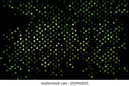 Dark Green vector abstract colorful background, which consist of triangles. Pattern with colored triangles on white background.