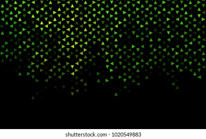 Dark Green vector abstract colorful background, which consist of triangles. Pattern with colored triangles on white background.
