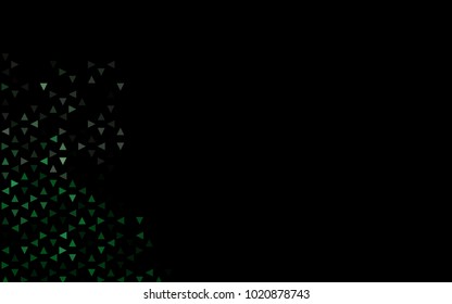 Dark Green vector abstract colorful background, which consist of triangles. Pattern with colored triangles on white background.