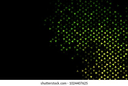 Dark Green vector abstract colorful background, which consist of triangles. Pattern with colored triangles on white background.