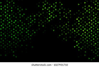 Dark Green vector abstract colorful background, which consist of triangles. Pattern with colored triangles on white background.