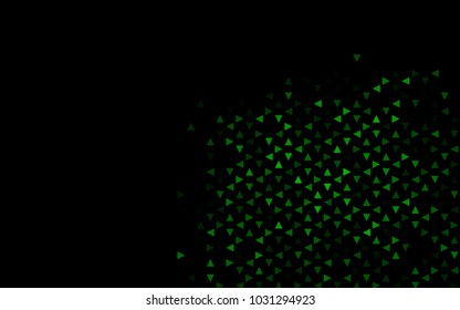 Dark Green vector abstract colorful background, which consist of triangles. Pattern with colored triangles on white background.