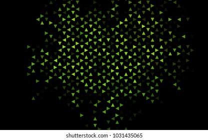 Dark Green vector abstract colorful background, which consist of triangles. Pattern with colored triangles on white background.