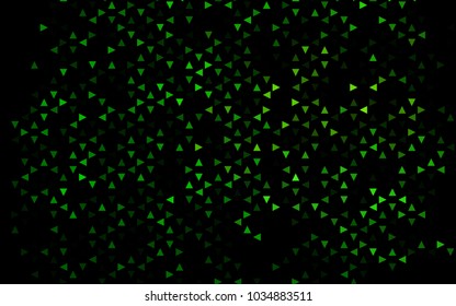 Dark Green vector abstract colorful background, which consist of triangles. Pattern with colored triangles on white background.