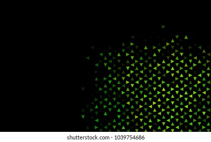 Dark Green vector abstract colorful background, which consist of triangles. Pattern with colored triangles on white background.