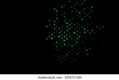 Dark Green vector abstract colorful background, which consist of triangles. Pattern with colored triangles on white background.