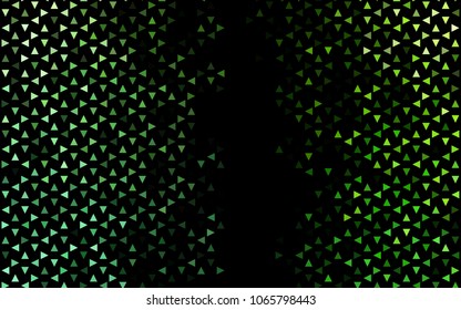 Dark Green vector abstract colorful background, which consist of triangles. Pattern with colored triangles on white background.