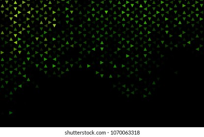 Dark Green vector abstract colorful background, which consist of triangles. Pattern with colored triangles on white background.