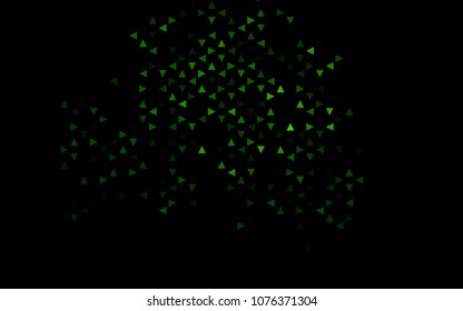Dark Green vector abstract colorful background, which consist of triangles. Pattern with colored triangles on white background.