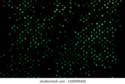 Dark Green vector abstract colorful background, which consist of triangles. Pattern with colored triangles on white background.