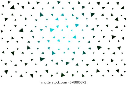 Dark Green vector abstract colorful background, which consist of triangles. Pattern with colored triangles on white background.