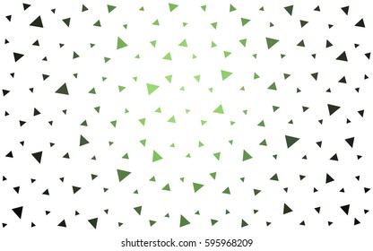 Dark Green vector abstract colorful background, which consist of triangles. Pattern with colored triangles on white background.
