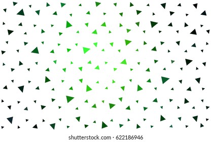 Dark Green vector abstract colorful background, which consist of triangles. Pattern with colored triangles on white background.