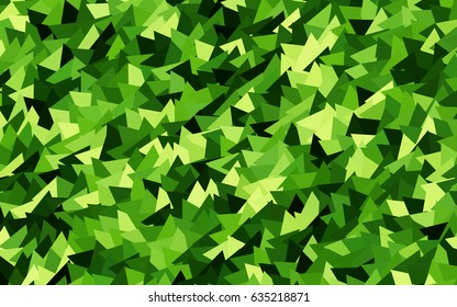 Dark Green vector abstract colorful background, which consist of triangles. Pattern with colored triangles on white background.