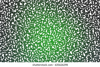 Dark Green vector abstract colorful background, which consist of triangles. Pattern with colored triangles on white background.