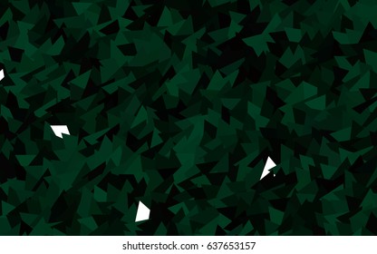 Dark Green vector abstract colorful background, which consist of triangles. Pattern with colored triangles on white background.