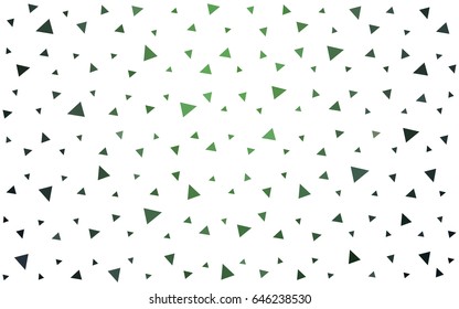 Dark Green vector abstract colorful background, which consist of triangles. Pattern with colored triangles on white background.