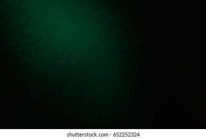 Dark Green vector abstract colorful background, which consist of triangles. Pattern with colored triangles on white background.
