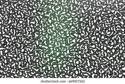 Dark Green vector abstract colorful background, which consist of triangles. Pattern with colored triangles on white background.