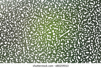 Dark Green vector abstract colorful background, which consist of triangles. Pattern with colored triangles on white background.