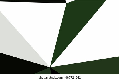 Dark Green vector abstract colorful background, which consist of triangles. Pattern with colored triangles on white background.