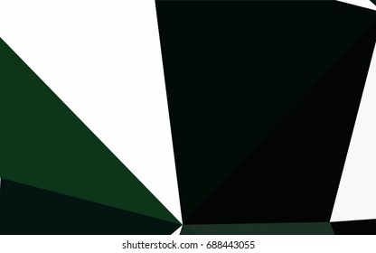 Dark Green vector abstract colorful background, which consist of triangles. Pattern with colored triangles on white background.