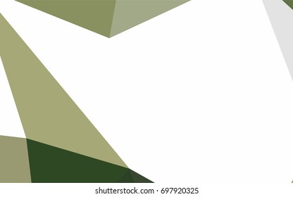 Dark Green vector abstract colorful background, which consist of triangles. Pattern with colored triangles on white background.