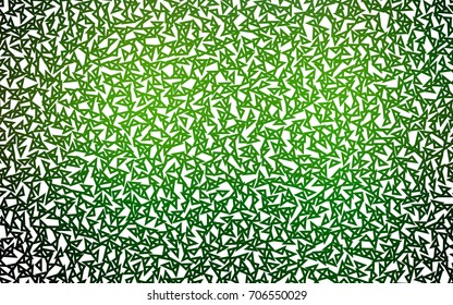 Dark Green vector abstract colorful background, which consist of triangles. Pattern with colored triangles on white background.