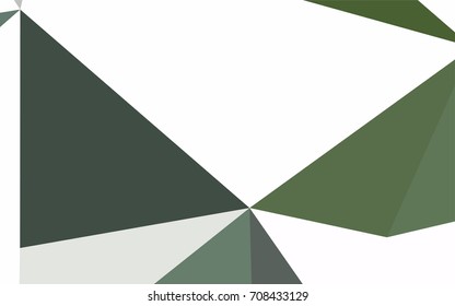 Dark Green vector abstract colorful background, which consist of triangles. Pattern with colored triangles on white background.