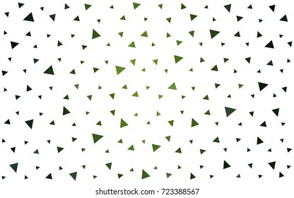 Dark Green vector abstract colorful background, which consist of triangles. Pattern with colored triangles on white background.