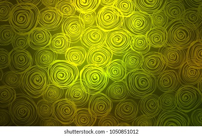 Dark Green vector abstract doodle pattern. Colorful abstract illustration with roses in doodle style. Hand painted design for web, wrapping, wallpaper.