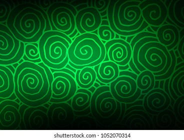 Dark Green vector abstract doodle pattern. Glitter abstract illustration with doodles and Zen tangles. Brand-new style for your business design.