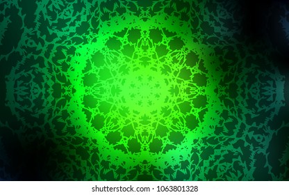 Dark Green vector abstract doodle template. Modern geometrical abstract illustration with doodles drawn by child. The pattern can be used for coloring books and pages for kids.